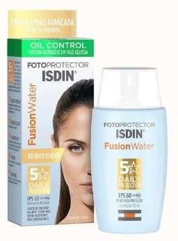 Protetor Solar Facial ISDIN Fusion Water 5 Stars FPS 60 sem cor - 50ml
